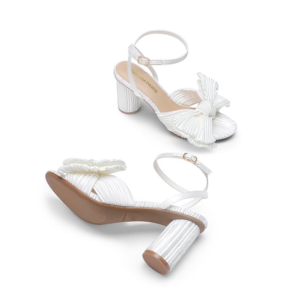 Dream Pairs Ankle Strap Bow Block Heel Sandals