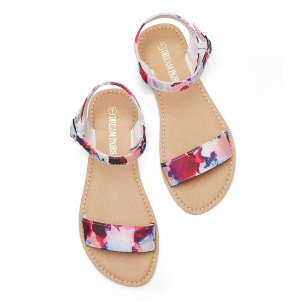 Dream Pairs Ankle Strap Open Toe Flat Sandals