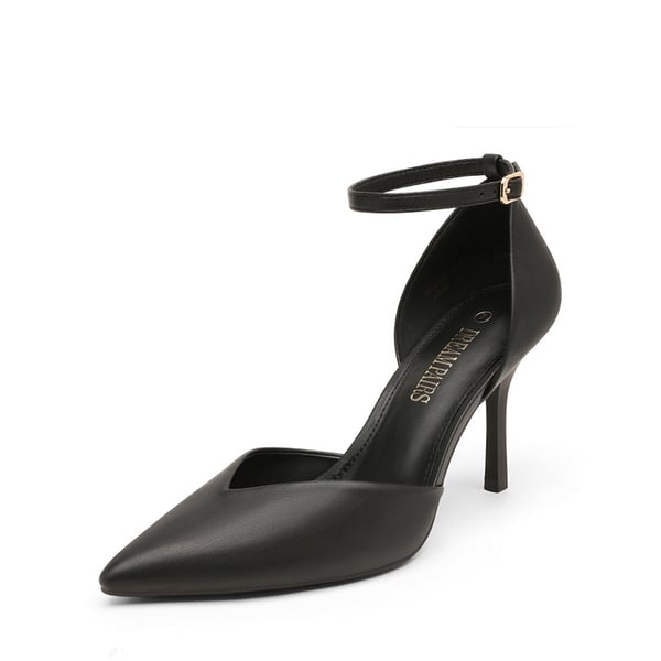 dream pairs Ankle Strap Pointy Stiletto Heel Pumps