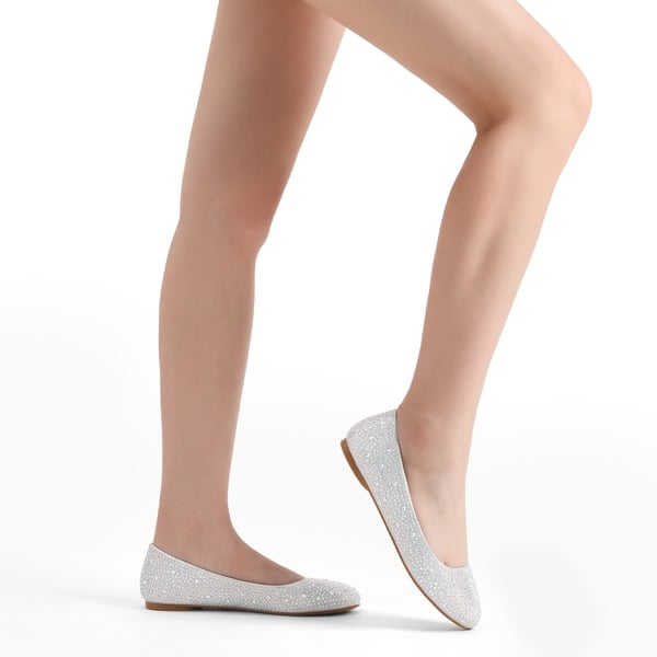 Dream Pairs Ballet Rhinestone Sparkly Flats Shoes