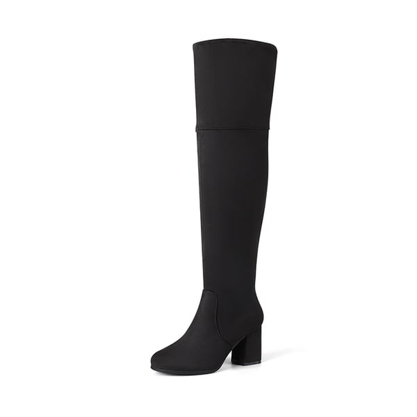 dream pairs Block Heel Suede Over The Knee Boots