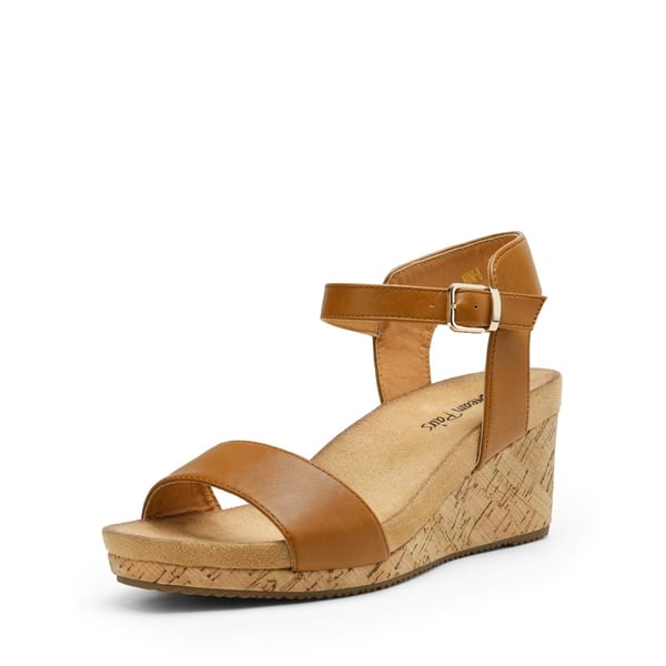 dream pairs Buckle Platform Wedge Sandals