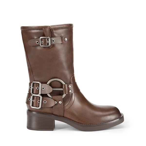 Dream Pairs Buckles Motorcycle Mid-Calf Boots