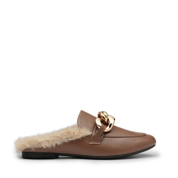 Dream Pairs Chain Closed Toe Fur Lined Mules