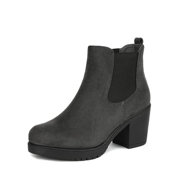 dream pairs Chunky High Heel Chelsea Ankle Boots