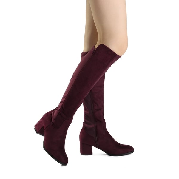Dream Pairs Chunky Knee High Stretch Boots