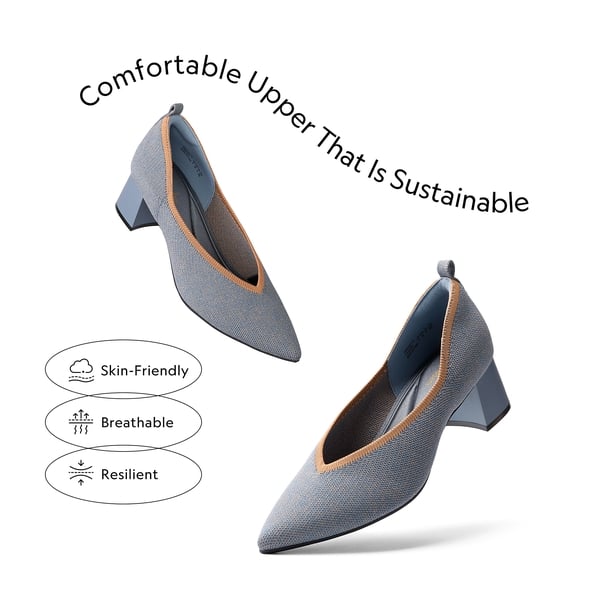 Dream Pairs Comfy Chunky Heel Knit Pumps