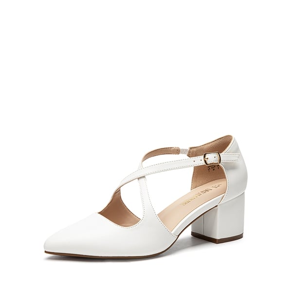 dream pairs Criss-Cross Chunky Heel Pumps