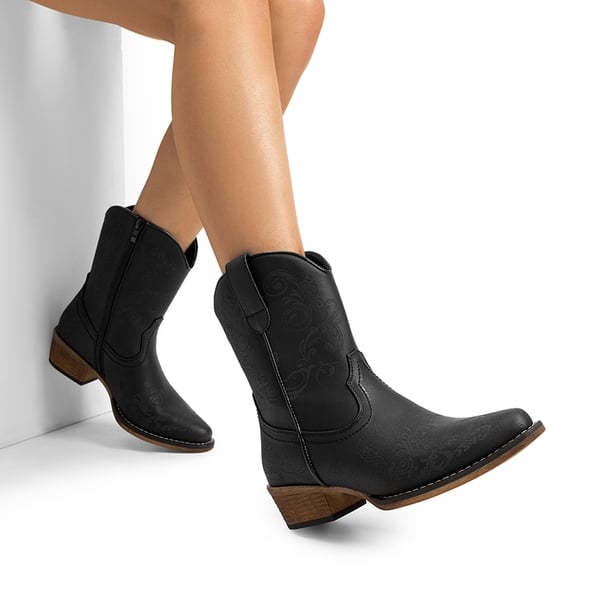 Dream Pairs Cuban Heel Cowgirl Ankle Boots