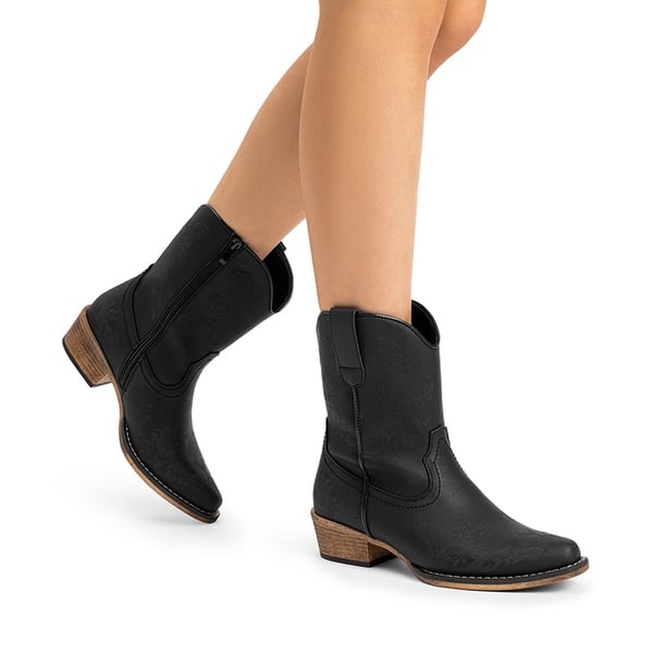 Dream Pairs Cuban Heel Cowgirl Ankle Boots