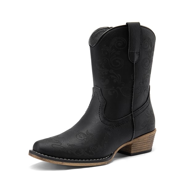 dream pairs Cuban Heel Cowgirl Ankle Boots