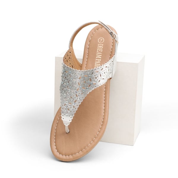Dream Pairs Cut Out Rhinestone Flat Sandals
