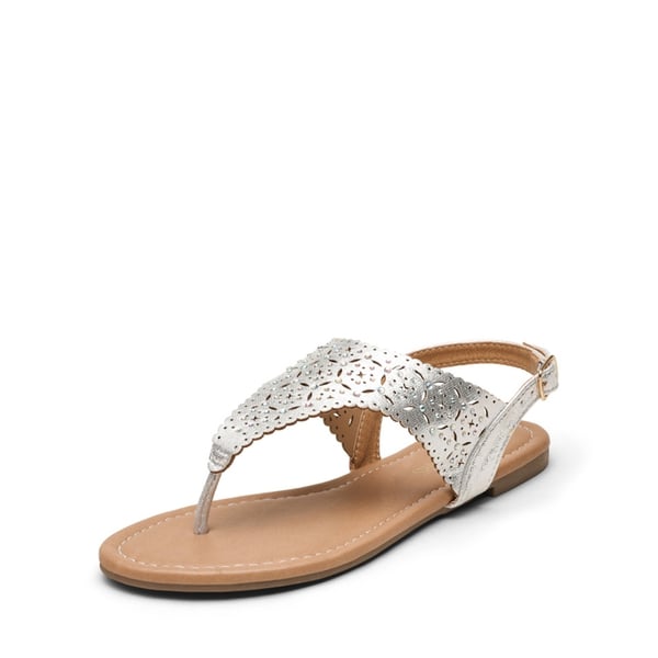 dream pairs Cut Out Rhinestone Flat Sandals
