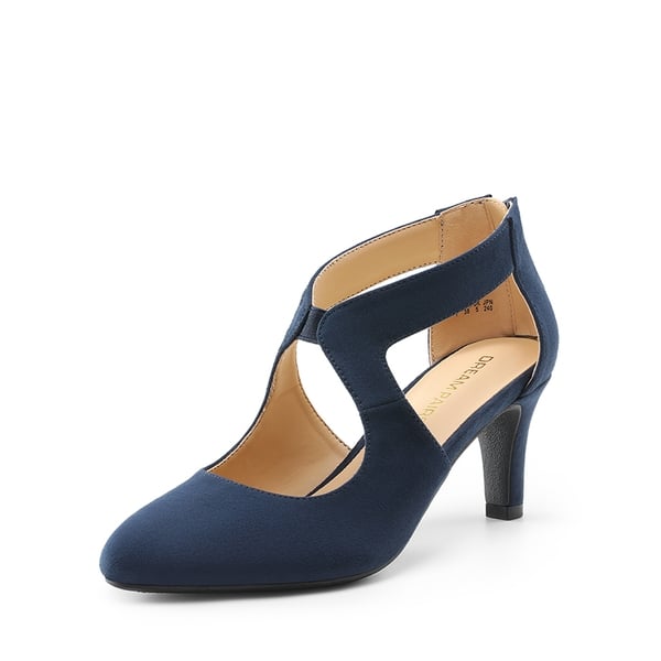 dream pairs Cutout Pointy Toe Kitten Heel Pumps