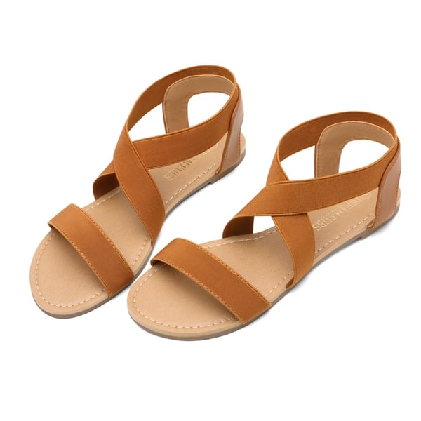 Dream Pairs Elastic Ankle Strap Flat Sandals