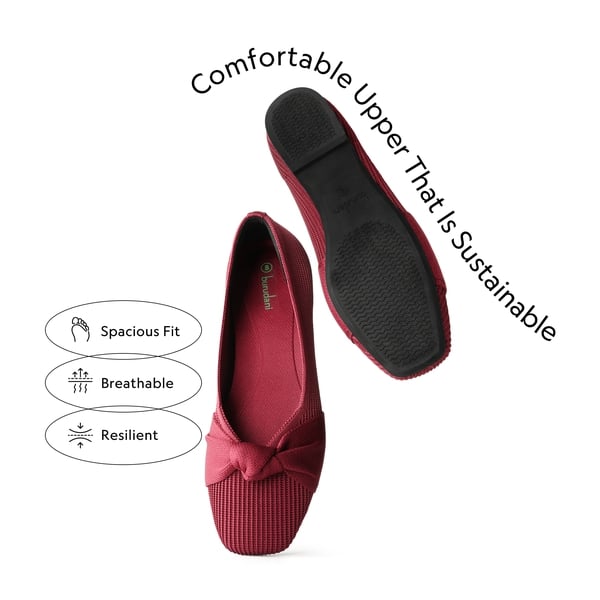 Dream Pairs Elegant Square Toe Knit Bow Flats