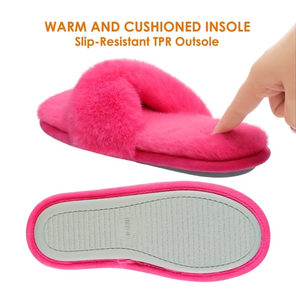 Dream Pairs Fluffy Flip Flop House Slippers
