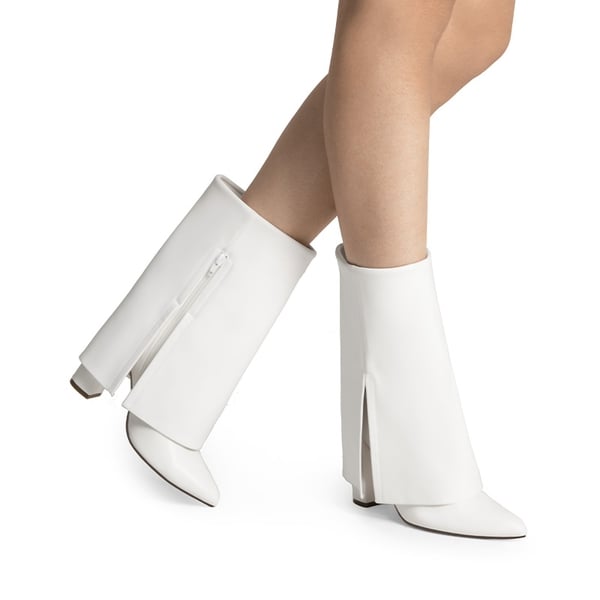 Dream Pairs Fold-Over Denim Mid-Calf Boots