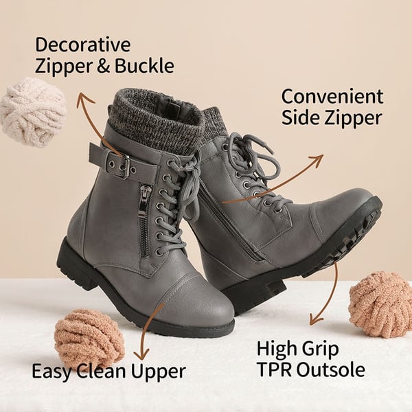 Dream Pairs Girl's Mid Calf Combat Boots