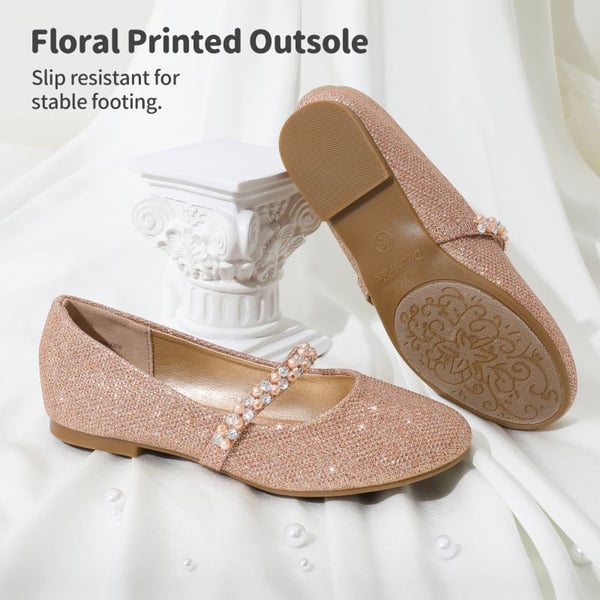 Dream Pairs Girl's Strap Mary Jane Ballerina Flats