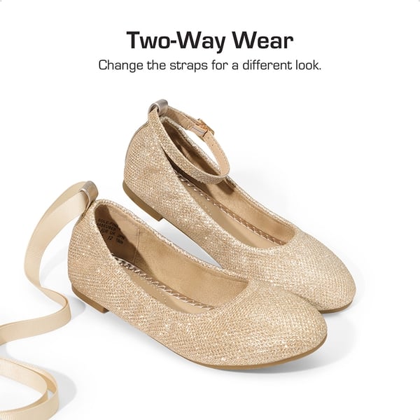 Dream Pairs Girls Ankle-Strap Ballerina Flat Shoes