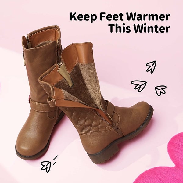 Dream Pairs Girls Faux Winter Riding Boots