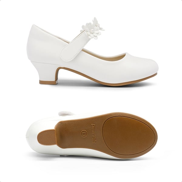 Dream Pairs Girls Flower Mary Jane Low Heels