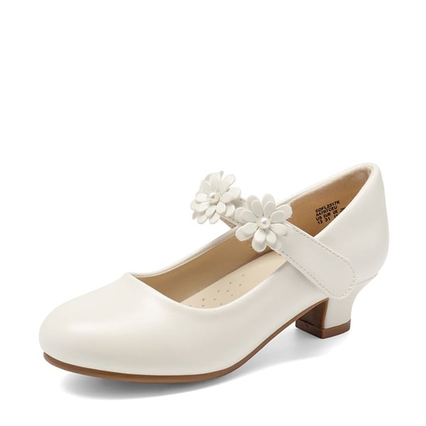 dream pairs Girls Flower Mary Jane Low Heels