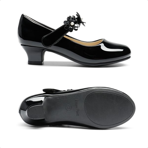 Dream Pairs Girls Flower Mary Jane Low Heels
