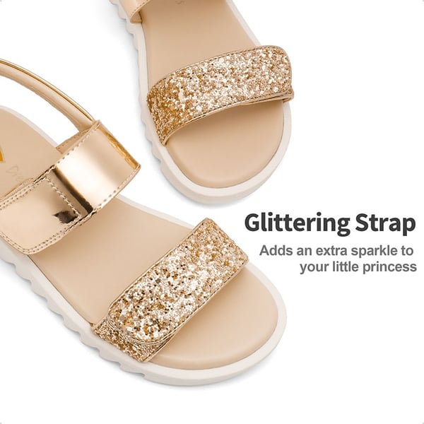 Dream Pairs Girls Glittering Strap Flat Sandals