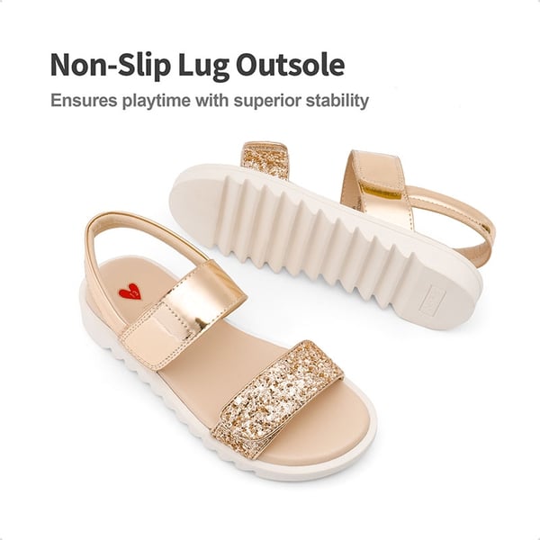 Dream Pairs Girls Glittering Strap Flat Sandals