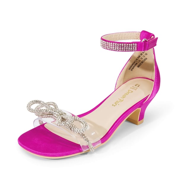 dream pairs Girls Low Heel Ankle Strap Sandals