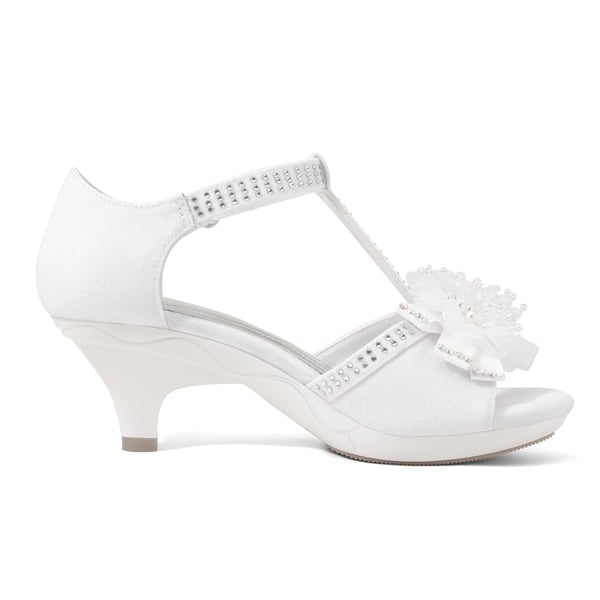 Dream Pairs Girls Low Heel Glitter Pump Sandals