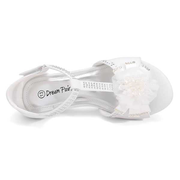 Dream Pairs Girls Low Heel Glitter Pump Sandals