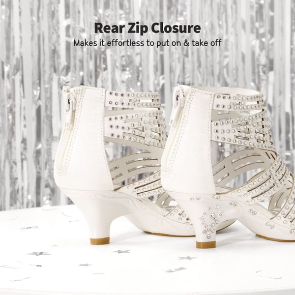 Dream Pairs Girls Low Heel Rhinestones Sandals