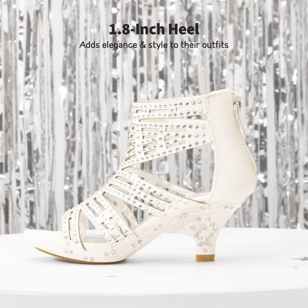Dream Pairs Girls Low Heel Rhinestones Sandals