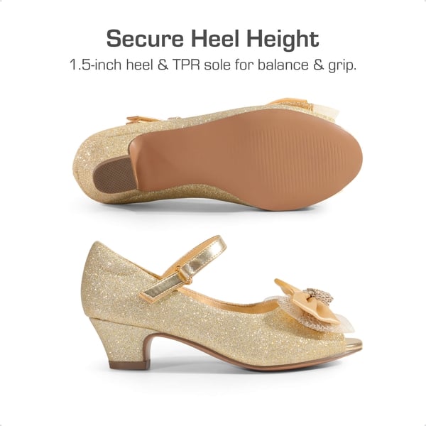 Dream Pairs Girls’ Open-Toe Bow Dress Shoes