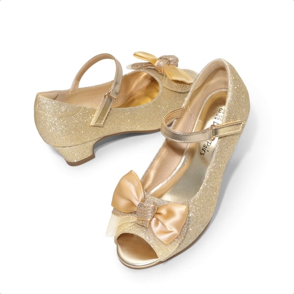 Dream Pairs Girls’ Open-Toe Bow Dress Shoes