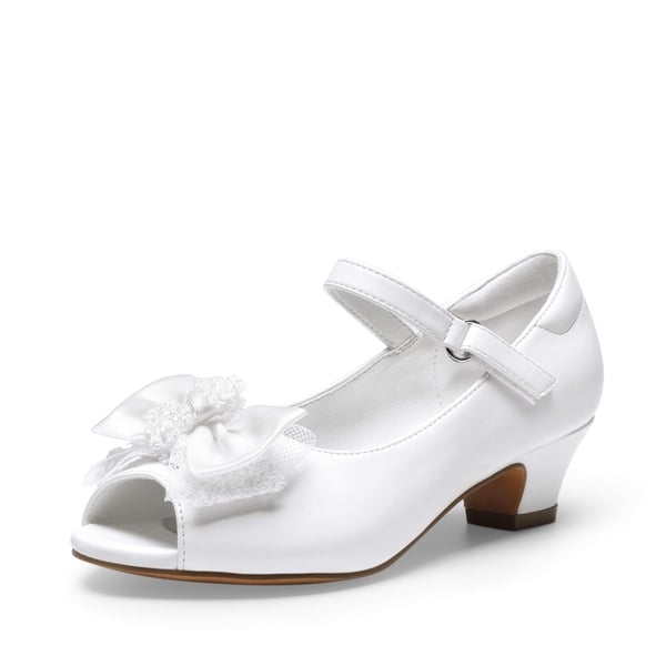 dream pairs Girls’ Open-Toe Bow Dress Shoes