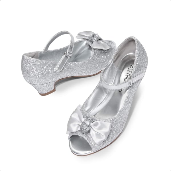 Dream Pairs Girls’ Open-Toe Bow Dress Shoes
