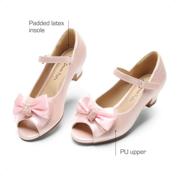 Dream Pairs Girls’ Open-Toe Bow Dress Shoes