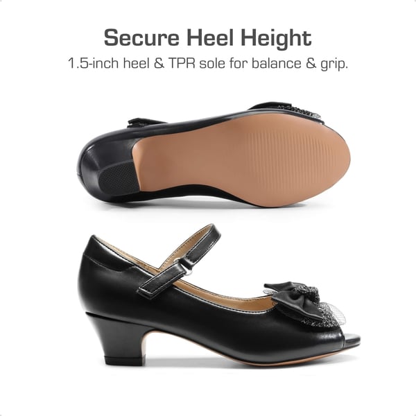 Dream Pairs Girls’ Open-Toe Bow Dress Shoes