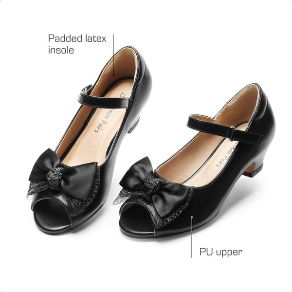 Dream Pairs Girls’ Open-Toe Bow Dress Shoes