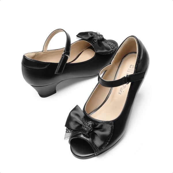 Dream Pairs Girls’ Open-Toe Bow Dress Shoes