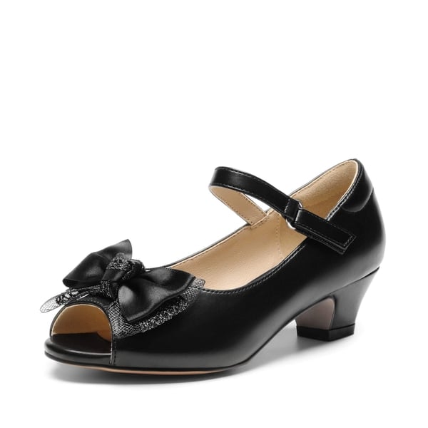 dream pairs Girls’ Open-Toe Bow Dress Shoes