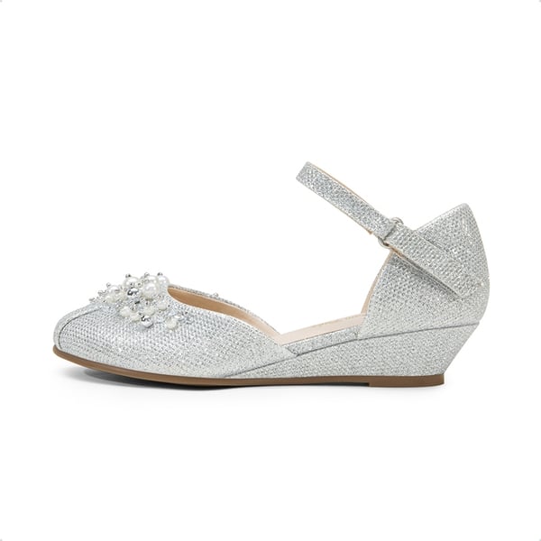 Dream Pairs Girls Pearl Low Wedge Shoes