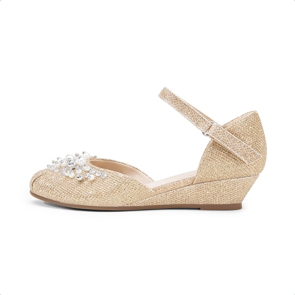 Dream Pairs Girls Pearl Low Wedge Shoes