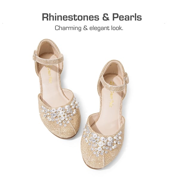 Dream Pairs Girls Pearl Low Wedge Shoes