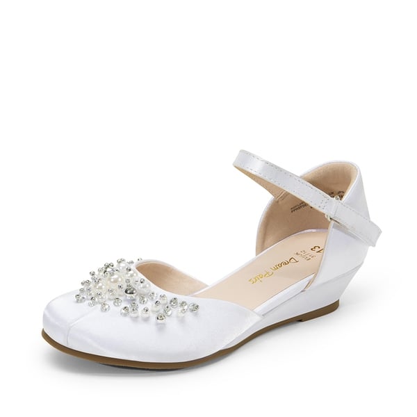 dream pairs Girls Pearl Low Wedge Shoes