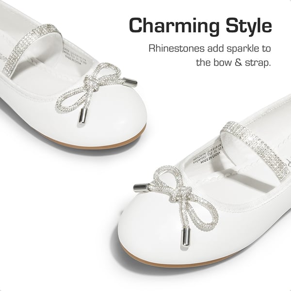 Dream Pairs Girls’ Rhinestone Bow Mary Jane Flats